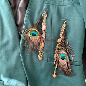 Peacock drop earrings